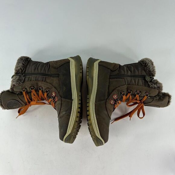 Santana Canada Maldine Winter Boots US 9 Womens Fur Trim Brown Lace-Up Boot - Picture 14 of 15